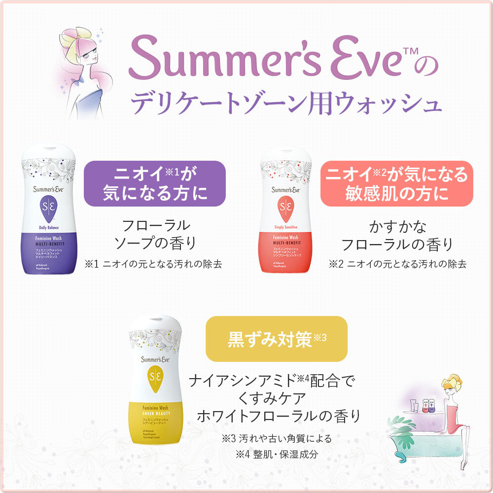 【送料無料】【フェミニンウォッシュ】黒ずみ*集中ケアセット*汚れや古い角質による_CP デリケートゾーンケア商品 サマーズイブ Summer's Eve