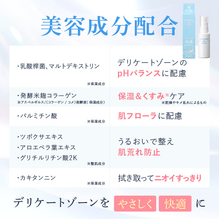 omamorich シルキークールミスト 50mL【デリケートゾーンに使える冷感ミスト】